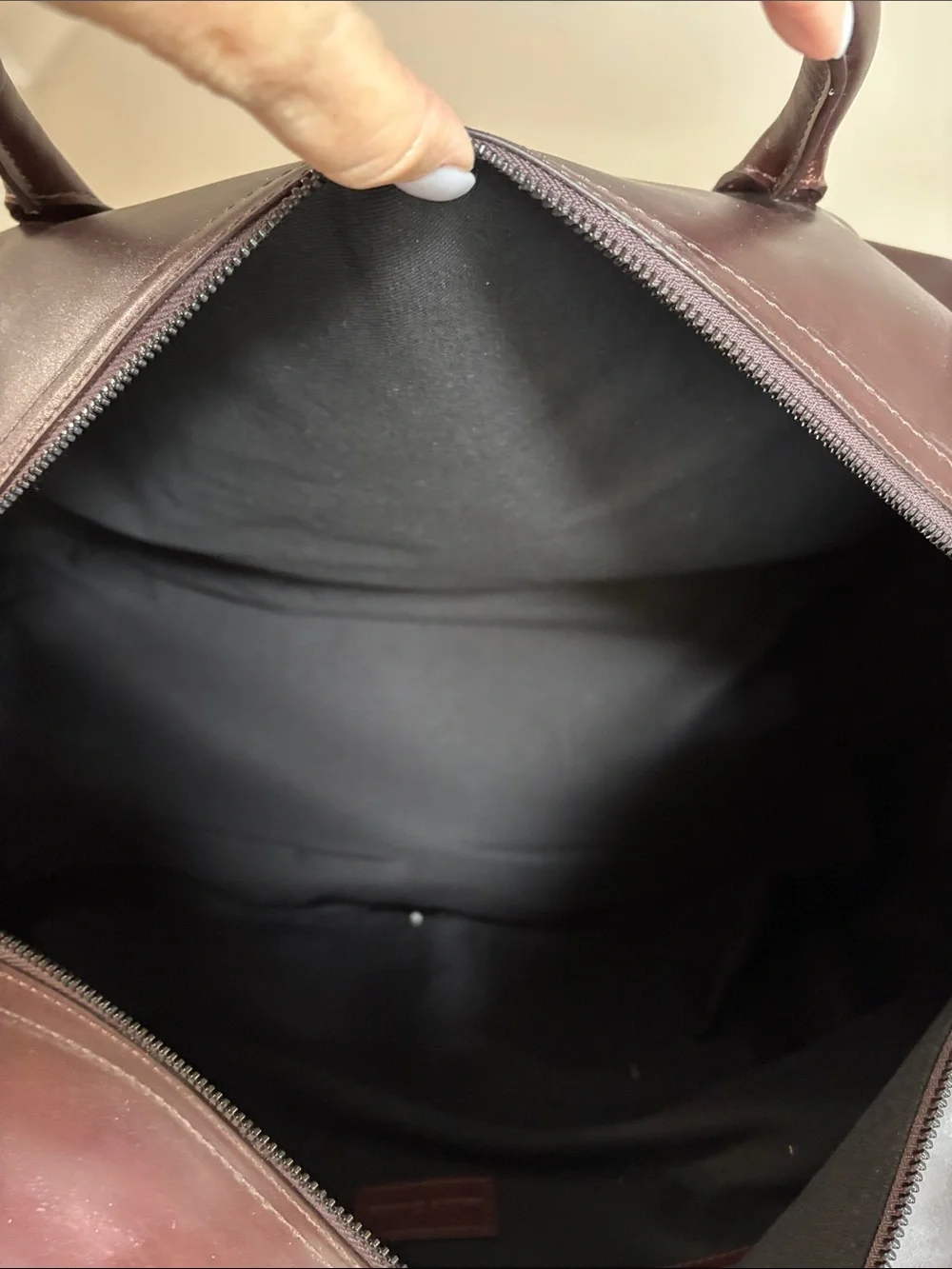 Mark & Graham Chestnut Brown Leather Duffel Bag